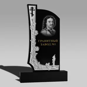 3155 Надгробие резное с крестом и розами и свечей