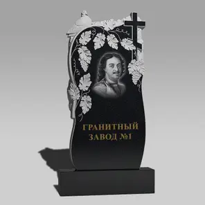 3005 Ритуальный памятник с цветами и птицей
