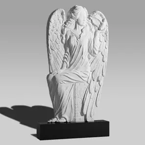 3048 Мемориальный памятник сидящий ангел с птицей